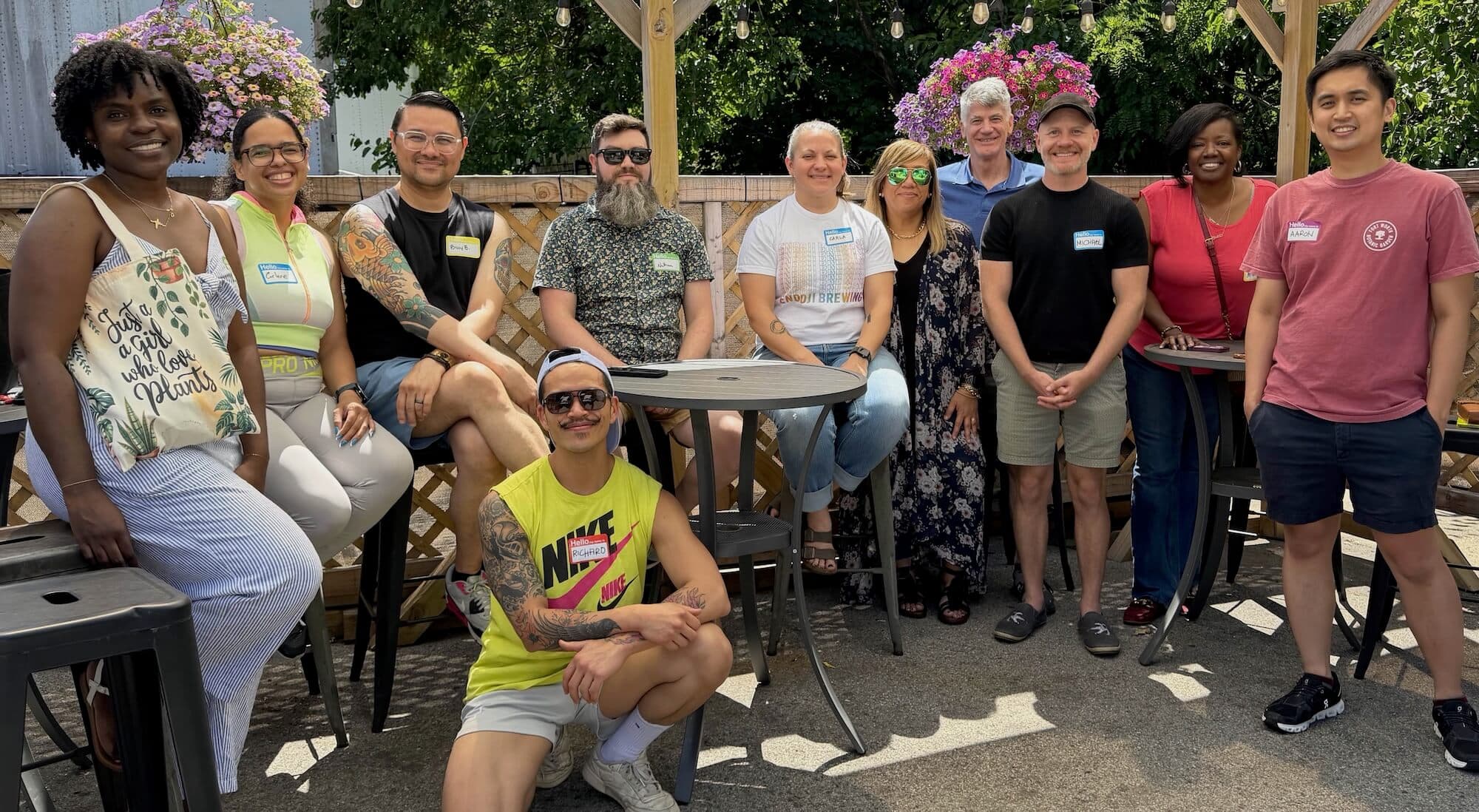 Hudson Valley Branch of the American Begonia Society members gathered outdoors